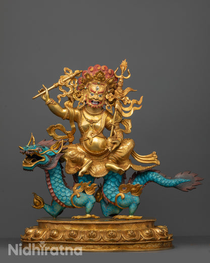 Wealth Deity White Dzambhala Statue | Prosperity Deity