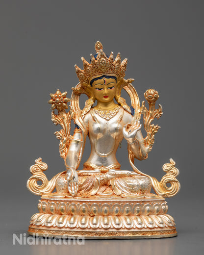 Goddess White Tara Statue | Tibetan Buddhist Longevity
