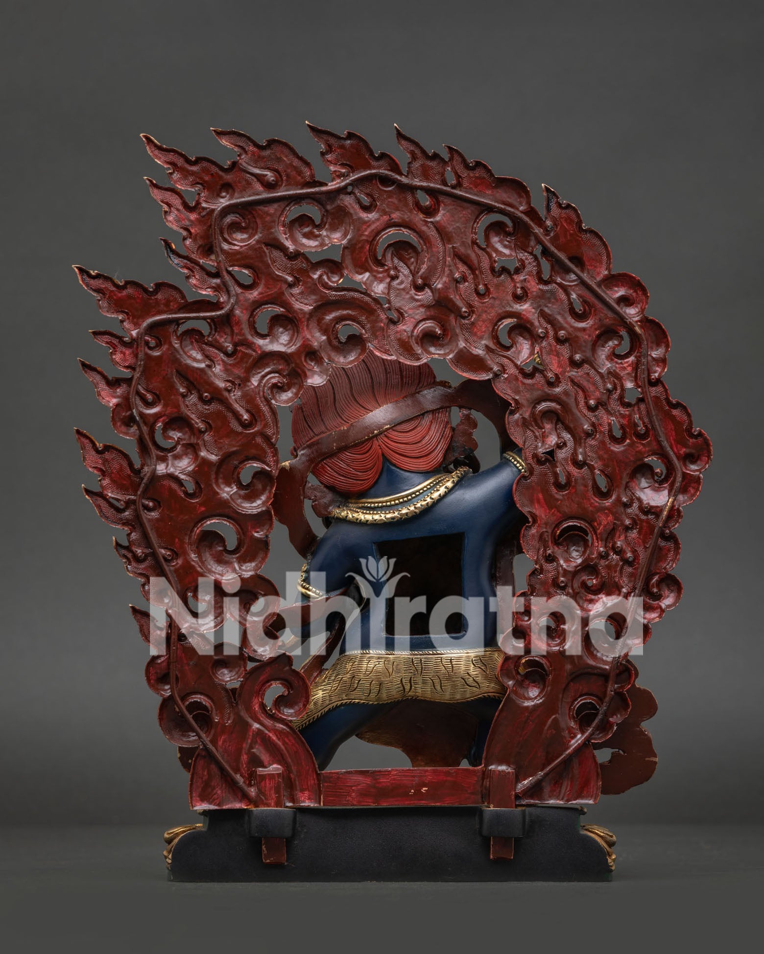 chana dorje vajrapani statue back view traditional nepalese craftsmanship