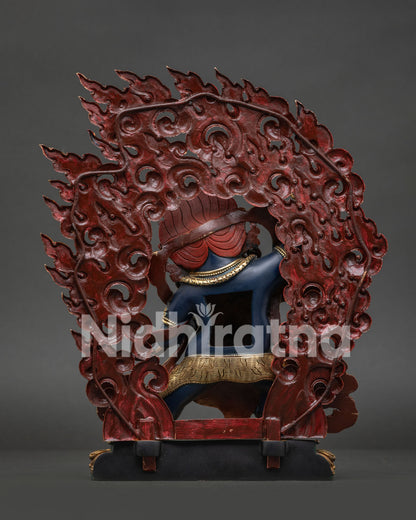 chana dorje vajrapani statue back view traditional nepalese craftsmanship