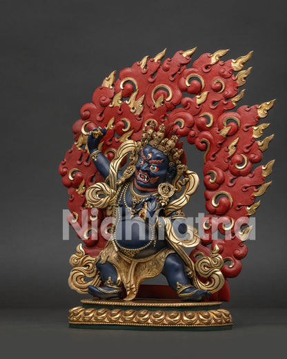 chana dorje vajrapani statue left view side copper gold gilded artwork