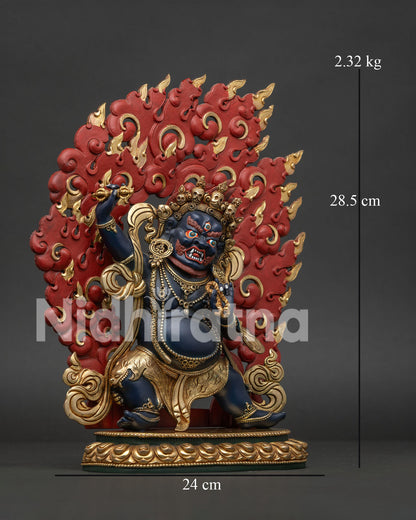 chana dorje vajrapani statue regular close up gold gilded details