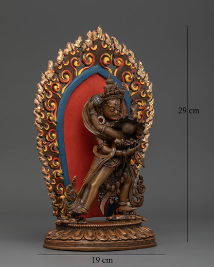 Chemically oxidized Chakrasamvara statue with Vajravarahi consort.