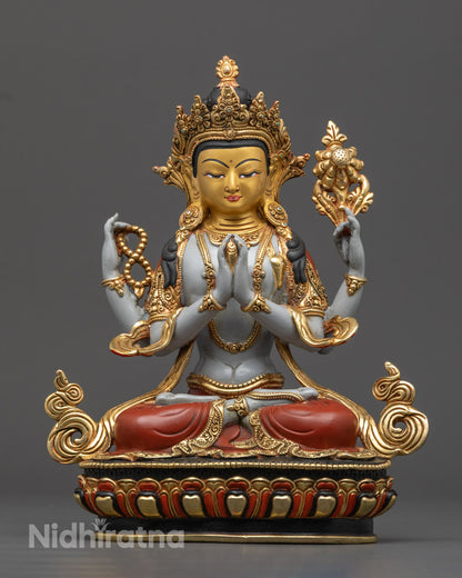 Chenrezig Copper Statue | Compassionate Bodhisattva