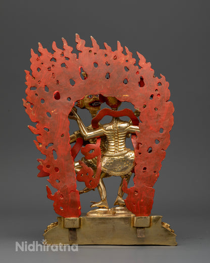 Citipati statue handcrafted by Newari artisans in Patan Nepal with gold fire gilding.