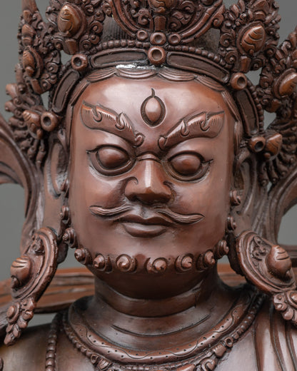 Close up Namtoshe face wrathful expression sculpture
