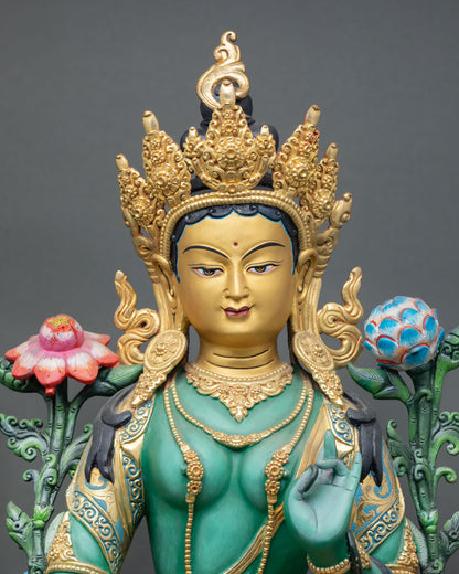 Green Tara Statue – Buddhist Healing Deity Figure