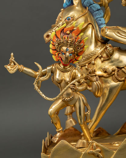 close up palden lhamo attendants makaravaktra fierce dakini protectors nepalese buddhist art