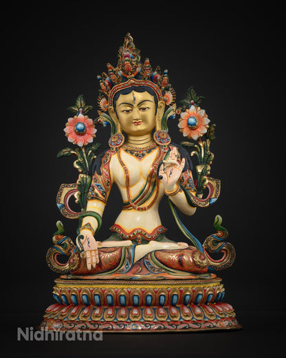 colorful white tara deity