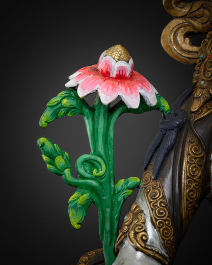 flower of masterpiece colorful white tara statue