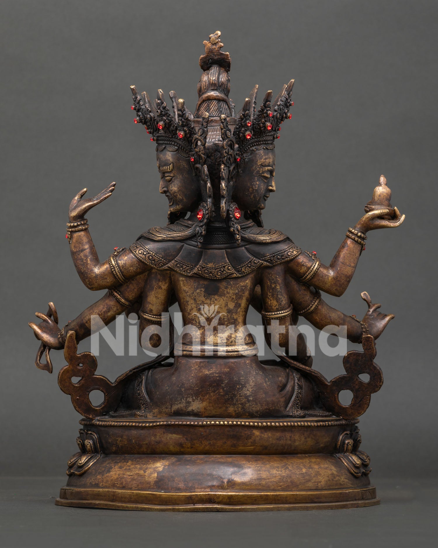 Copper Namgyalma statue handcrafted by Newari artisans sacred Tibetan Buddhist sculpture