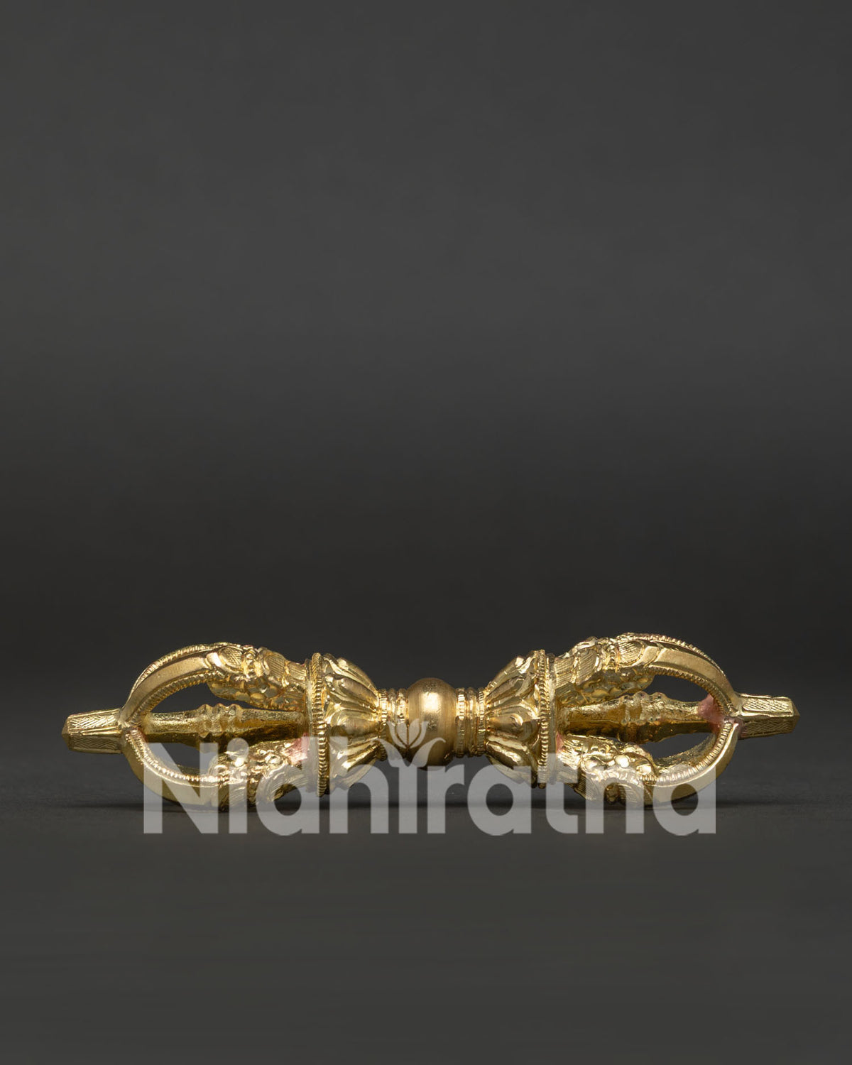 Copper Vajra Dorje with gold plated finish for Buddhist rituals