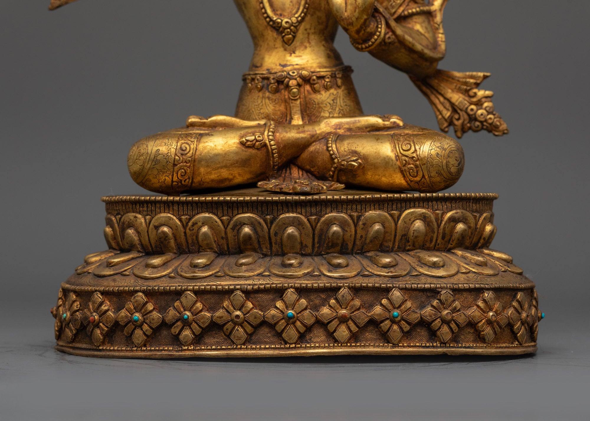 Antique Finish Five Bodhisattva Statue Set | Sacred Buddhist Set