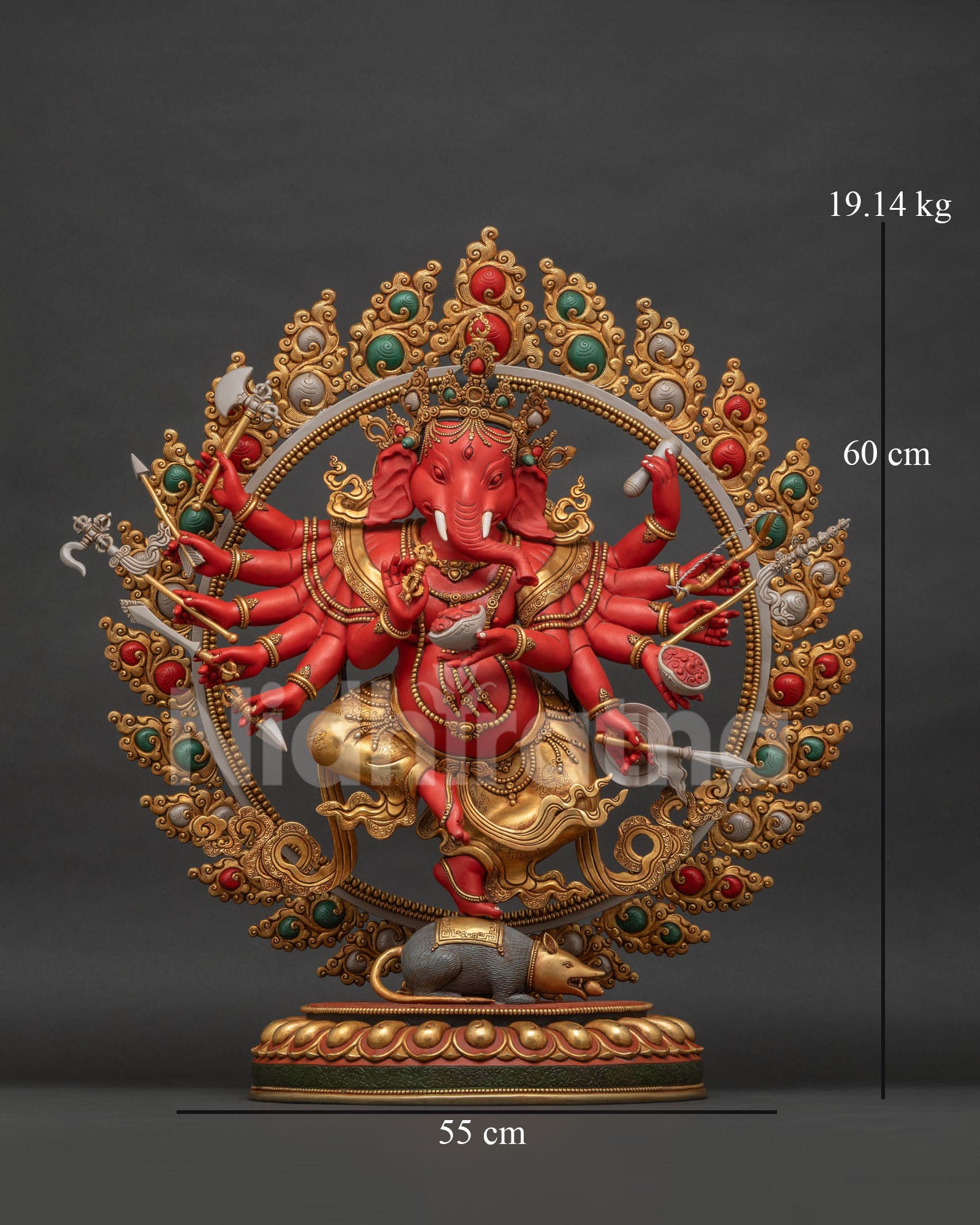 Dancing Ganesh Idol Front View | Elephant Deity Sculpture for Home Temple