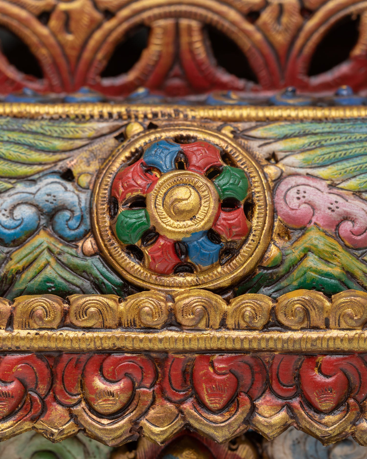 decorative altar censer base with four elephant trunk supports symbolizing strength and stability