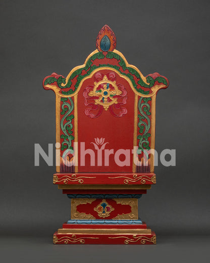 Decorative wooden throne for 9 to 10 inch Buddhist statues