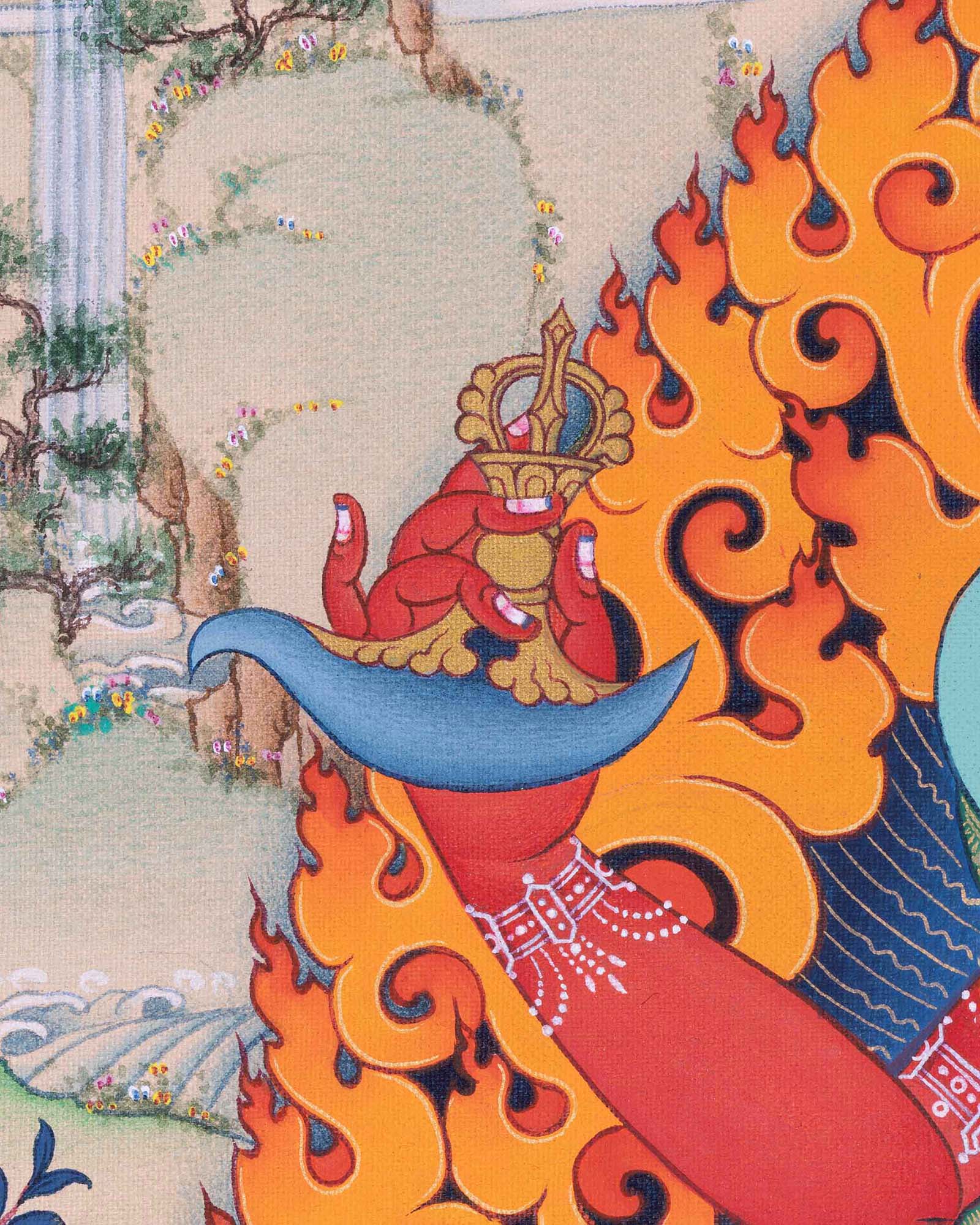 Detail of blazing wisdom halo edge and kartika knife