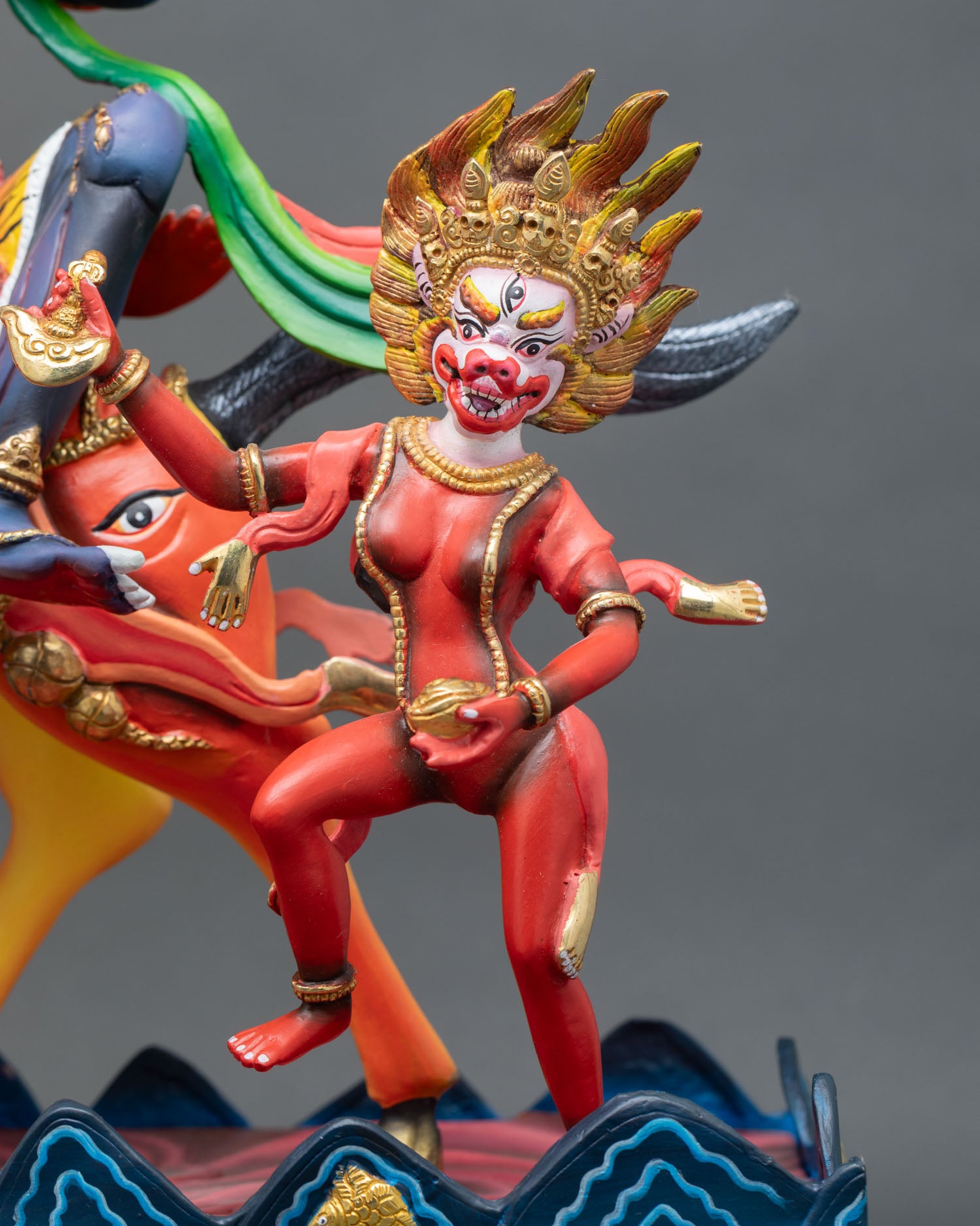 Detailed Close Up of Palden Lhamo Attendants in Himalayan Buddhist Artwork