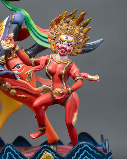 Detailed Close Up of Palden Lhamo Attendants in Himalayan Buddhist Artwork