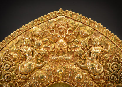 detailed Garuda figure on handcrafted Himalayan Vajrayana deity throne