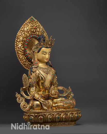 detailed side close up sacred Newari craftsmanship jewels and intricate patterns