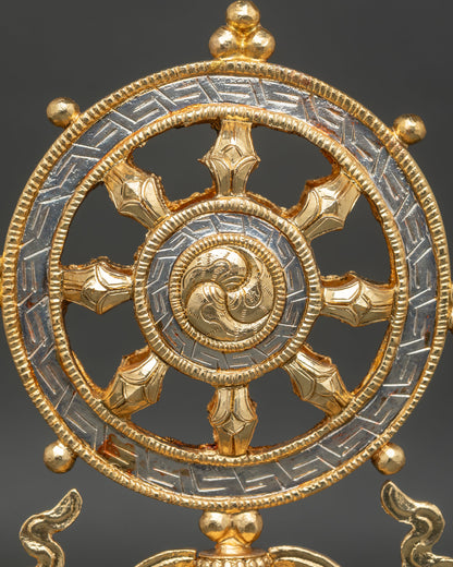Dharma Wheel hub Three Treasures Buddha Dharma Sangha