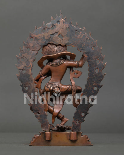 Dorje Phagmo statue handmade by Newari artisans in Patan Nepal with oxidized copper finish.