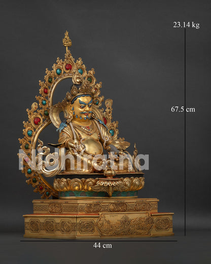 Dzambhala Statue size reference: 67.5cm height x 44cm width, 23.14kg
