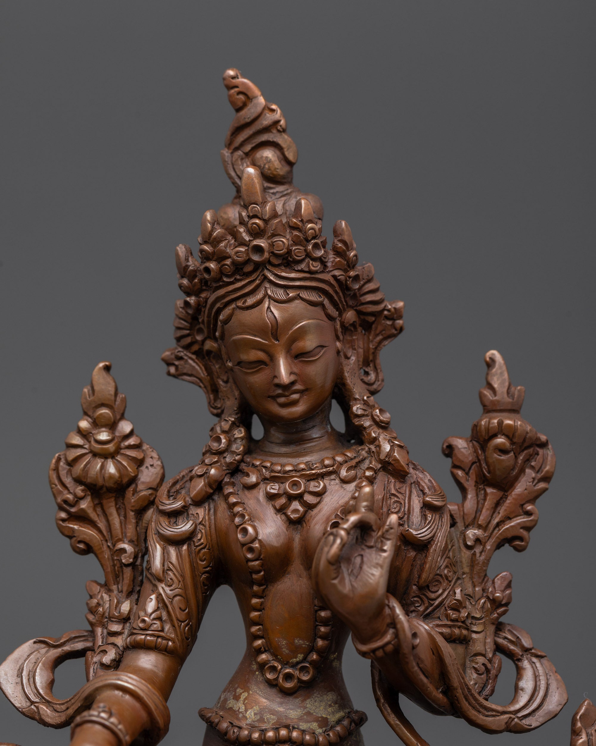 Traditional Oxidized Bodhisattva Statue Set | Tibetan Buddhist Deities