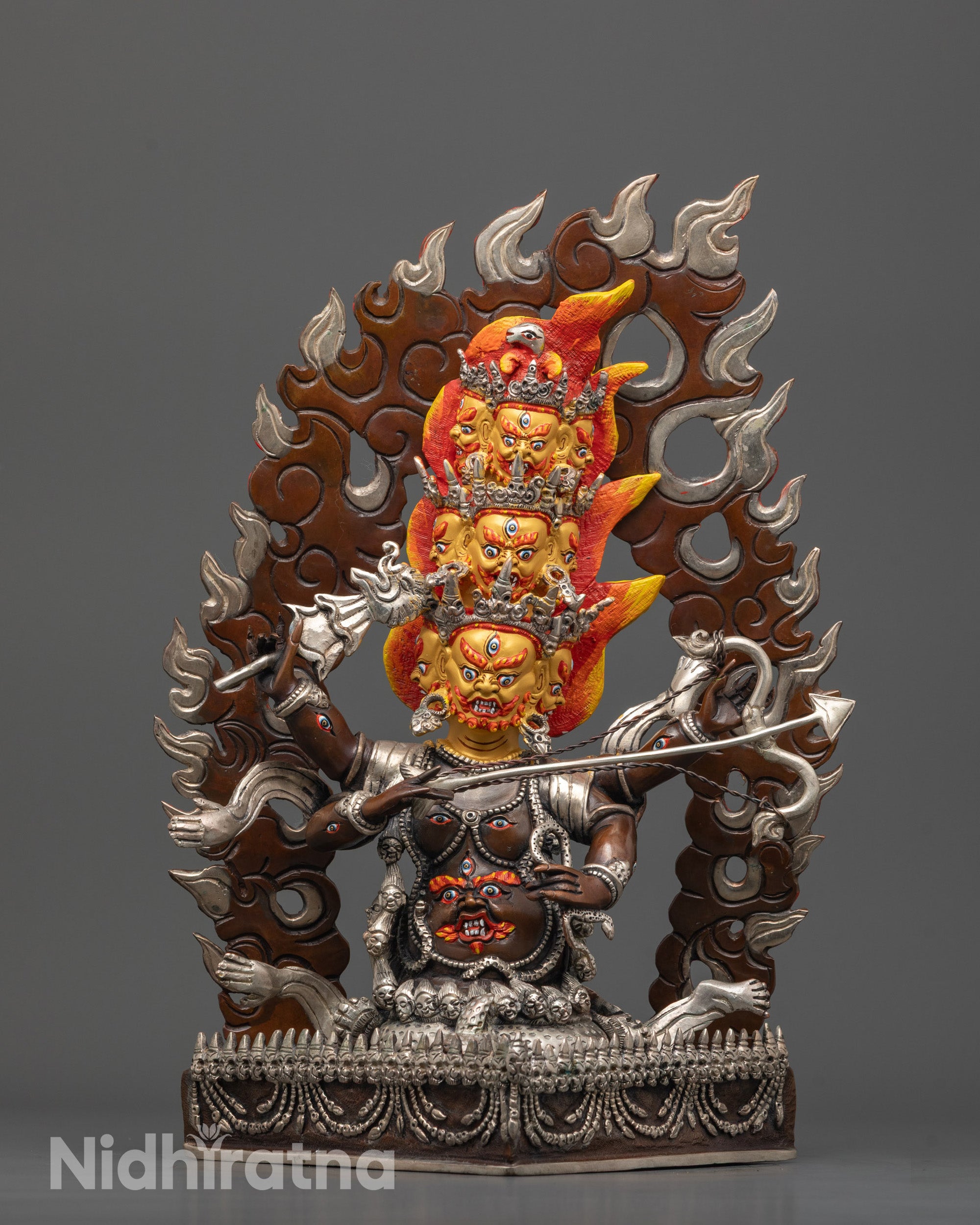 ekajati rahula dorje legpa statue set side view wrathful deities protecting from obstacles