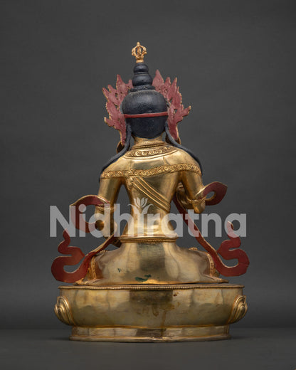 Nepalese Vajrasattva statue showing celestial scarf silk garment and intricate artisan work