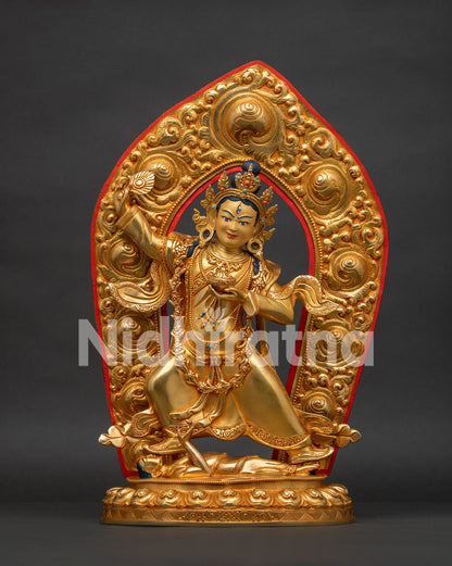 Exclusive Achi Chokyi Drolma Statue – gold-gilded copper Dharma Protector, front view