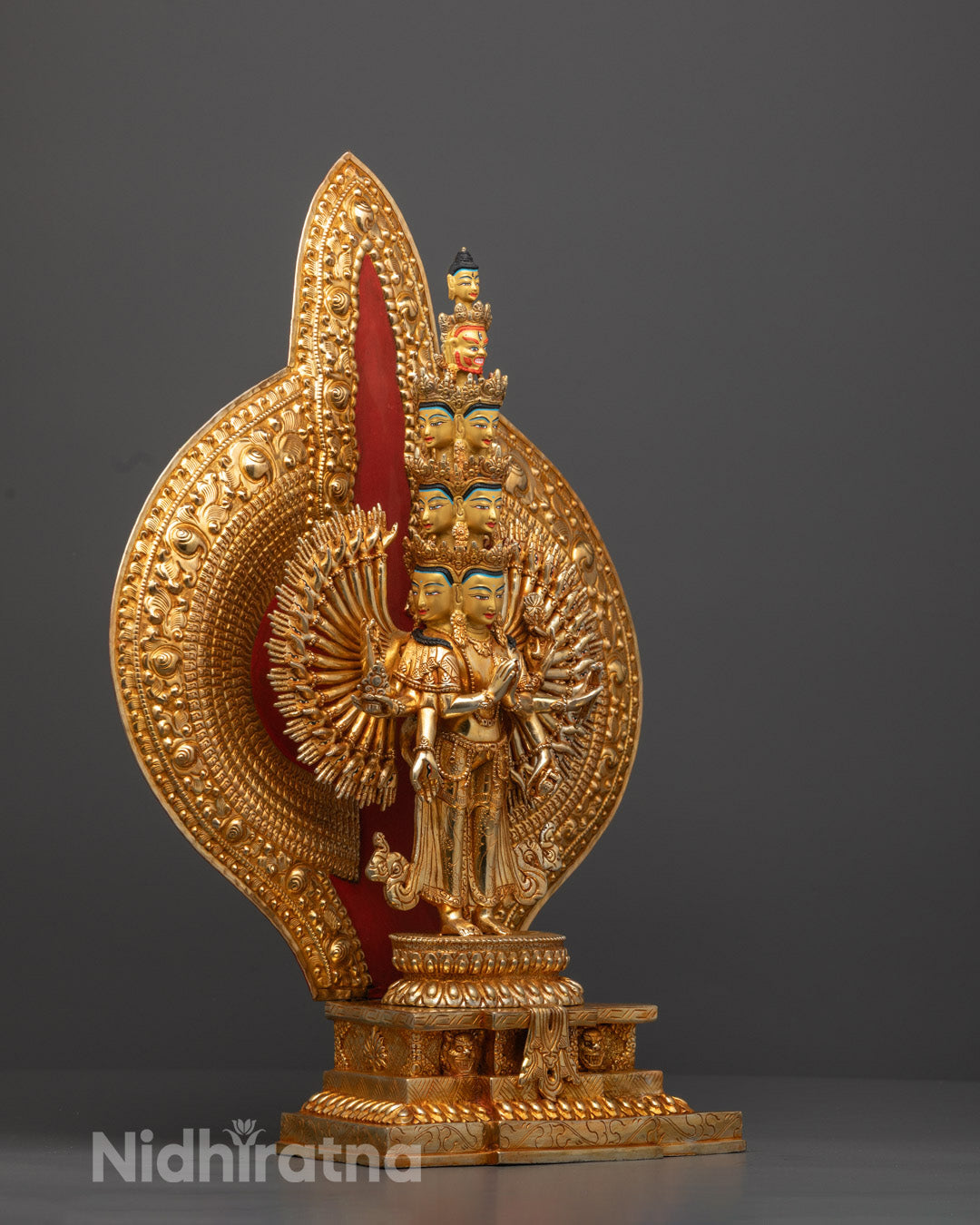 eyes on each hand of Thousand-Armed Chenrezig symbolizing all-seeing compassion