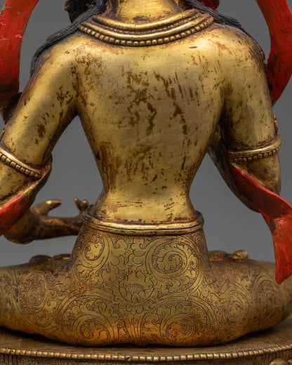 Antique Finish Vajrasattva Statue | Exquisite Tibetan Buddhist Artwork