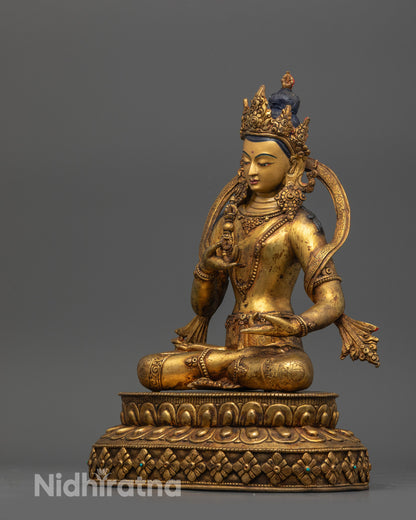 Antique Finish Vajrasattva Statue | Exquisite Tibetan Buddhist Artwork