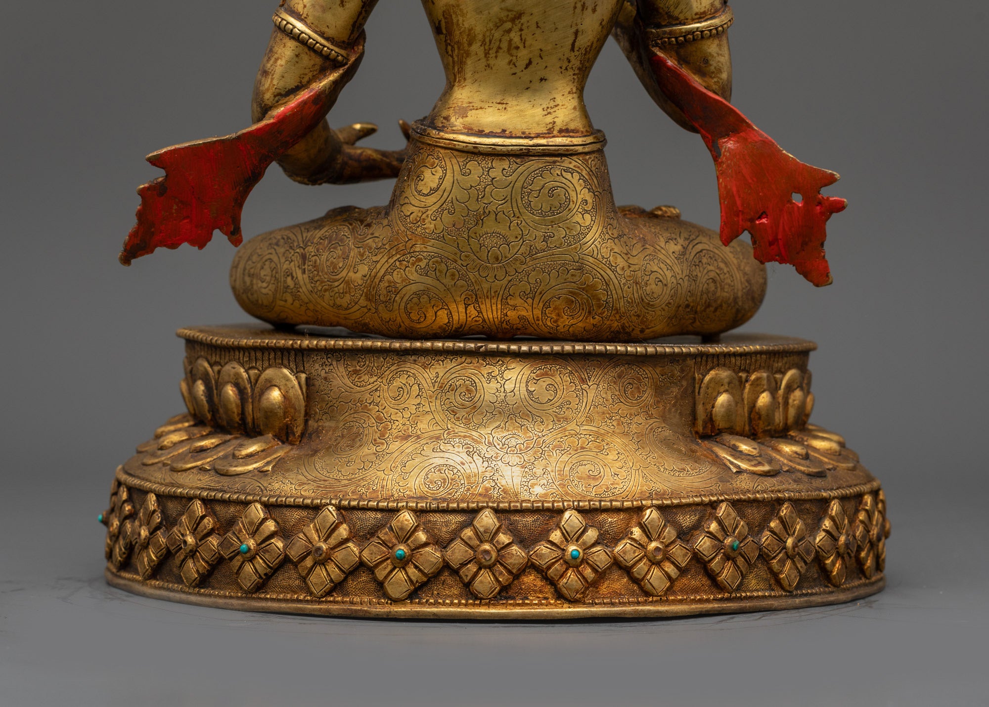 Antique Finish Five Bodhisattva Statue Set | Sacred Buddhist Set