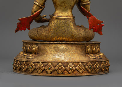 Antique Finish Five Bodhisattva Statue Set | Sacred Buddhist Set