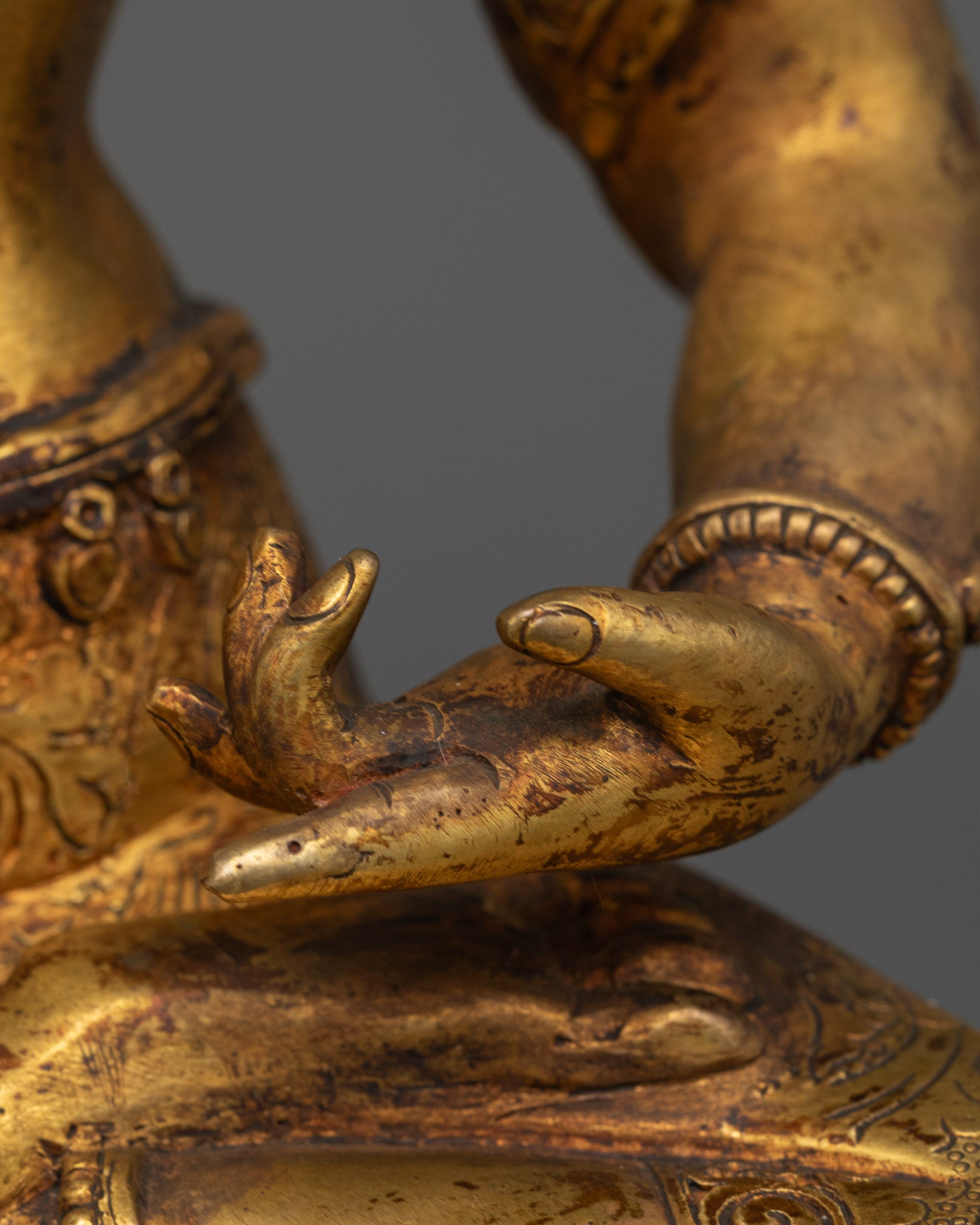 Antique Finish Five Bodhisattva Statue Set | Sacred Buddhist Set