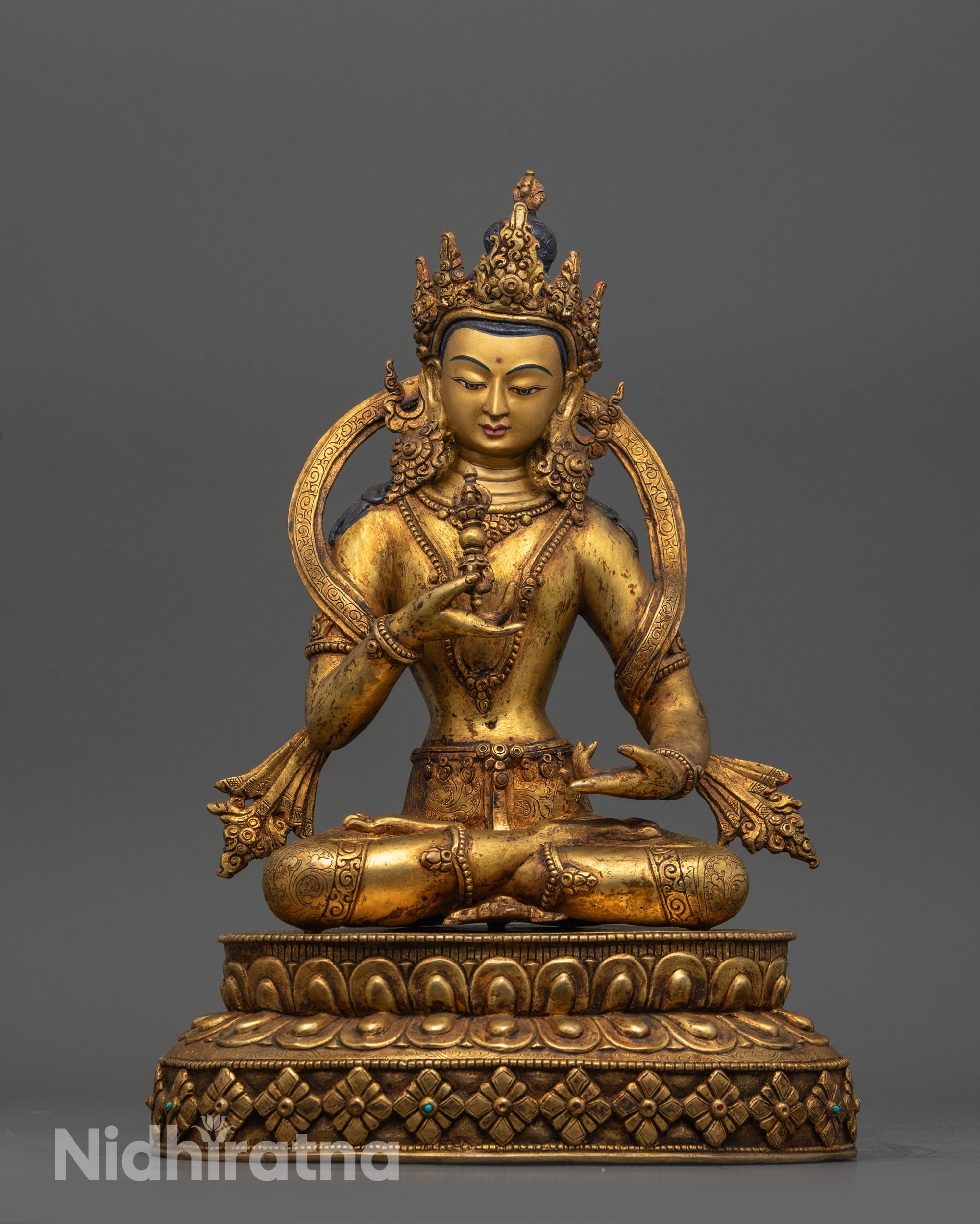 Antique Finish Five Bodhisattva Statue Set | Sacred Buddhist Set