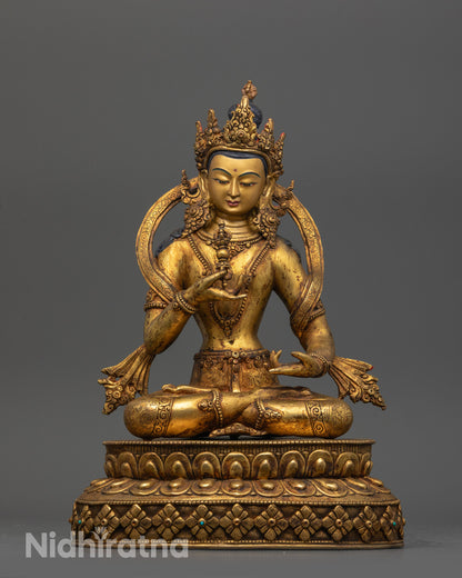 Antique Finish Five Bodhisattva Statue Set | Sacred Buddhist Set