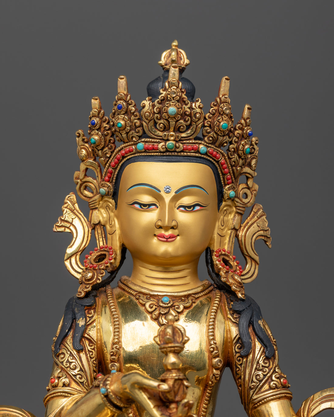 twenty four karat pure gold plated face of vajrasattva yab yum statue