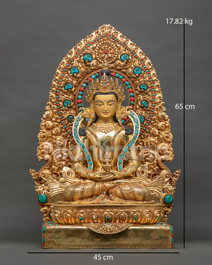 Large Amitayus Buddha Statue from Nepal | Meditation and Altar Decor