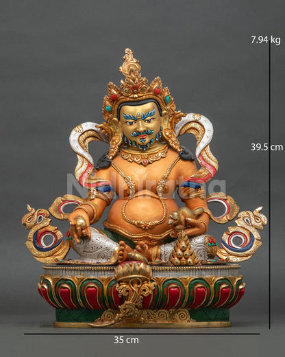 Yellow Dzambhala Figurine | Buddhist Wealth Sculpture of Nepal