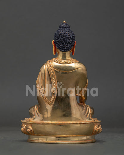 Finely crafted nepalese shakyamuni buddha statue for buddhist altar meditation room or personal shrine.