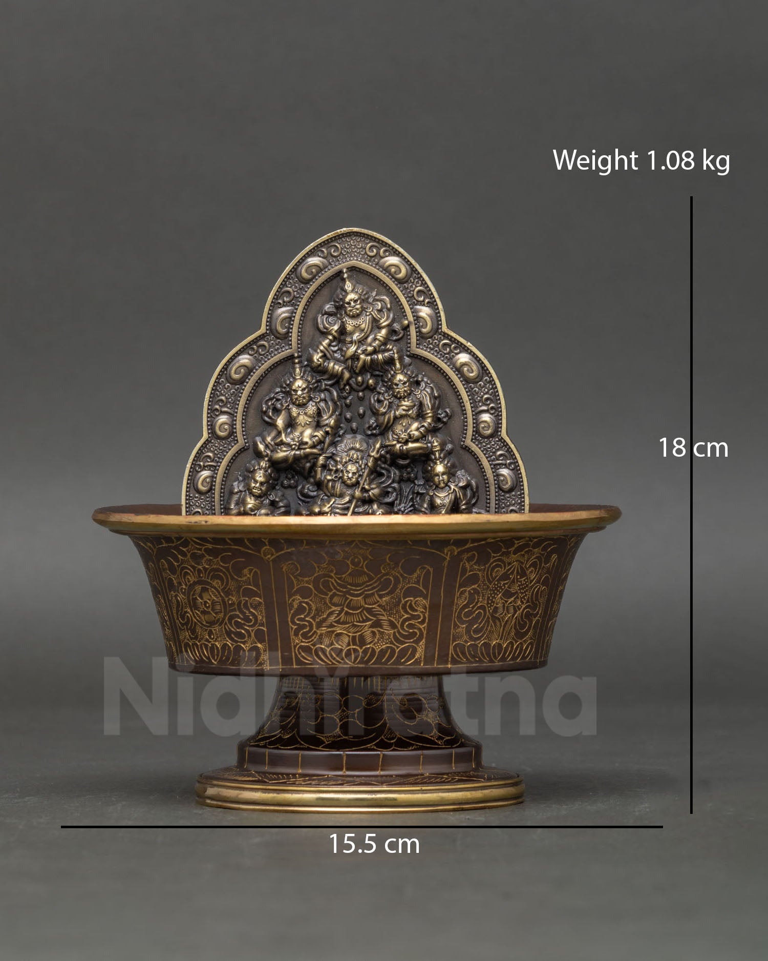 Five Jambhalas Vaisravana Water Offering Set copper Buddhist ritual