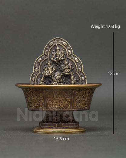 Five Jambhalas Vaisravana Water Offering Set copper Buddhist ritual