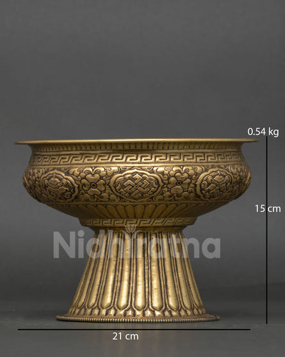 Food Offering Bowl handcrafted from brass by Newari artisans in Patan, Nepal