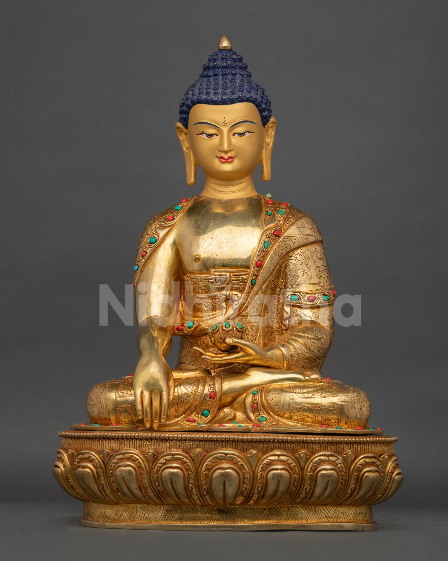 Shakyamuni Buddha Statue | 24K Gold Fire-Gilded Copper Art