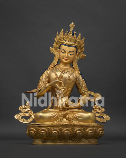 Front view of sacred Vajrasattva Buddha statue (Dorje Sempa) for Tibetan altar