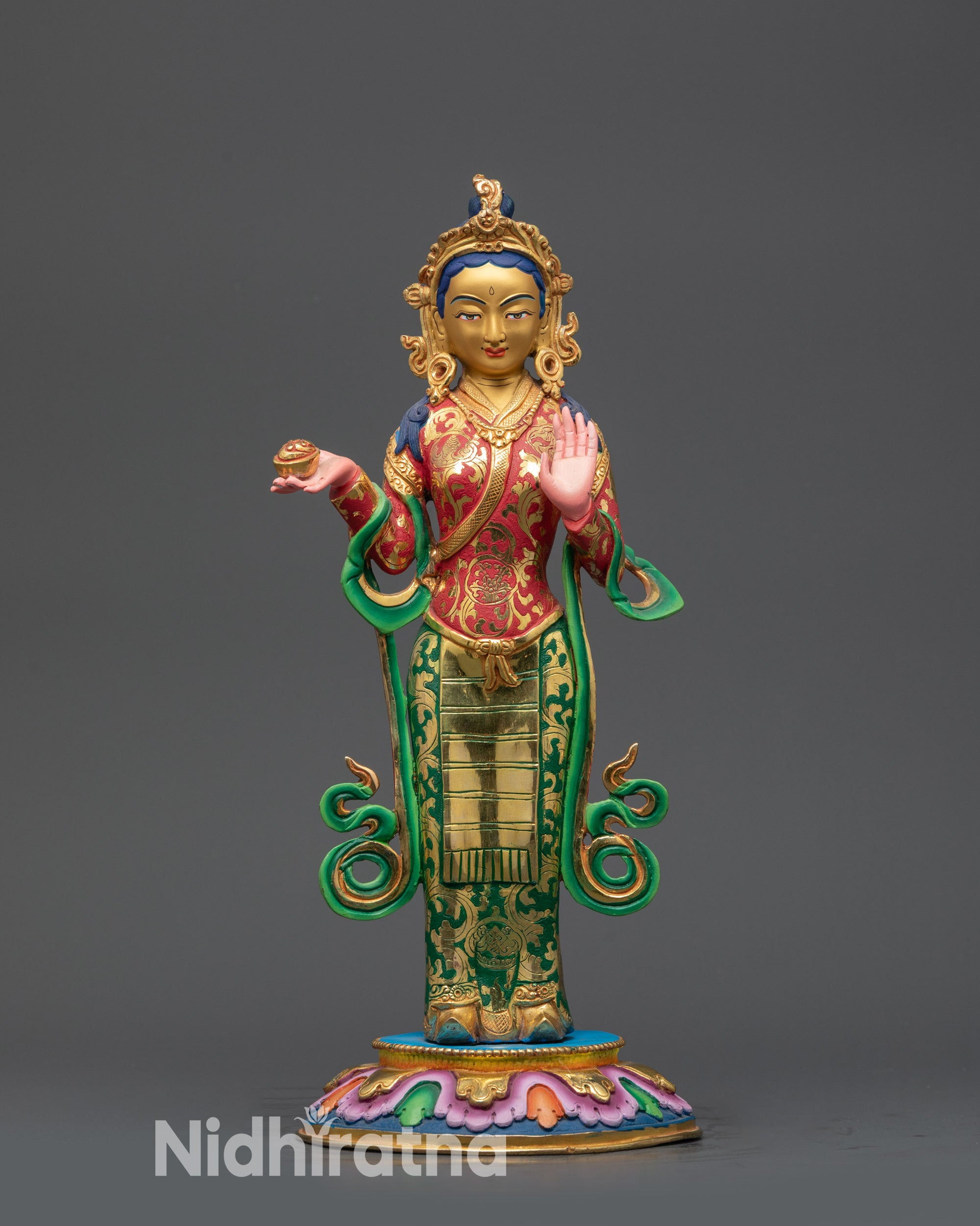 Guru Padmasambhava & Wisdom Dakinis Statue | Spiritual Buddhist Sculpture